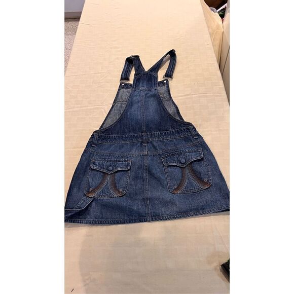 Squeeze Jeans Womens Square Neck Bib Overall Skirtall Denim Dress Blue Size 11 - Picture 10 of 11